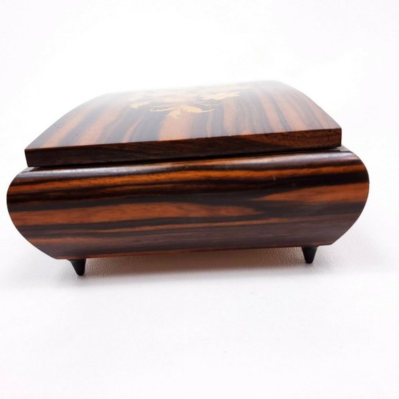 Vintage Reuge Musical Jewelry Box Wooden Swiss - Picture 7 of 8